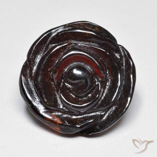 22.97ct Naturale Marrone medio-scuro Granato spessartite, Taglio a fiore, Traslucido