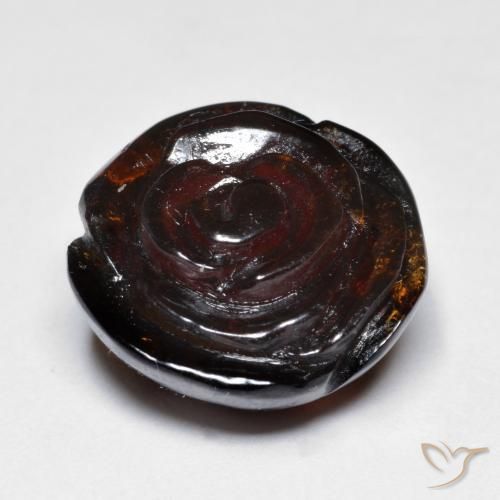 Granato spessartite Marrone medio-scuro naturale da 22.97 ct, Taglio a fiore, Traslucido