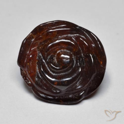 19.72ct Naturale Marrone caldo Granato spessartite, Taglio a fiore, Traslucido