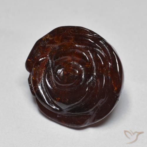 Granato spessartite Marrone caldo naturale da 19.72 ct, Taglio a fiore, Traslucido