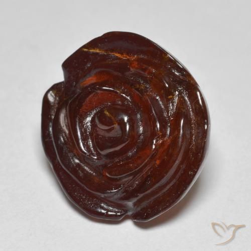 17.78ct Naturale Marrone medio-scuro Granato spessartite, Taglio a fiore, Traslucido