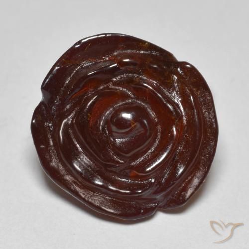 Granato spessartite Marrone medio-scuro naturale da 17.78 ct, Taglio a fiore, Traslucido