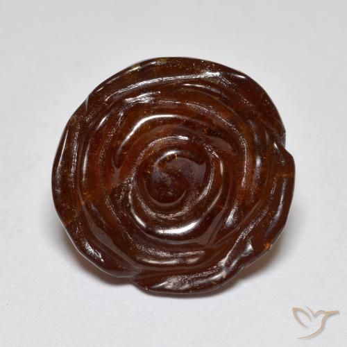 15.68ct Naturale Marrone rossastro Granato spessartite, Taglio a fiore, Traslucido