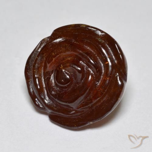 Granato spessartite Marrone rossastro naturale da 15.68 ct, Taglio a fiore, Traslucido