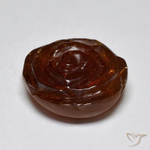 Granato spessartite Marrone rossastro naturale da 15.68 ct, Taglio a fiore, Traslucido