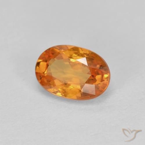 0.56ct Naturale Arancione brillante Granato spessartite, Ovale, VS-SI