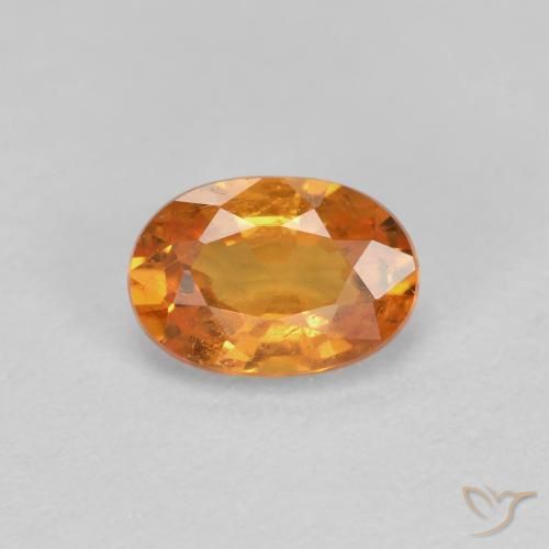 Granato spessartite Arancione brillante naturale da 0.56 ct, Ovale, VS-SI