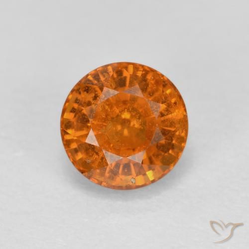 0.56ct Naturale Arancia Terrosa Granato spessartite, Rotondo, VS-SI