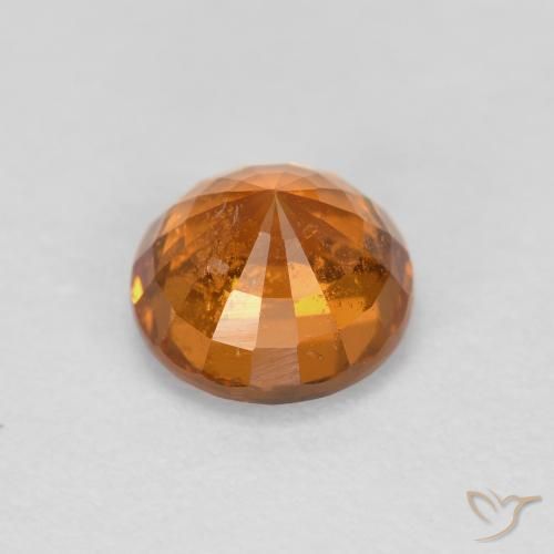 Granato spessartite Arancia Terrosa naturale da 0.56 ct, Rotondo, VS-SI