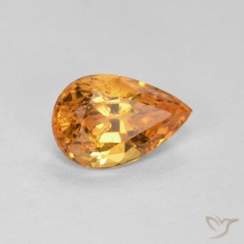 Granato spessartite naturale arancione da 0,58 ct, taglio a pera, VS-SI