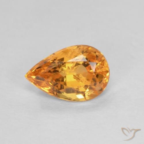 Granato spessartite naturale arancione da 0,58 ct, taglio a pera, VS-SI