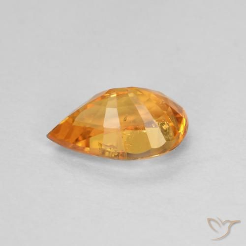 Granato spessartite naturale arancione da 0,58 ct, taglio a pera, VS-SI
