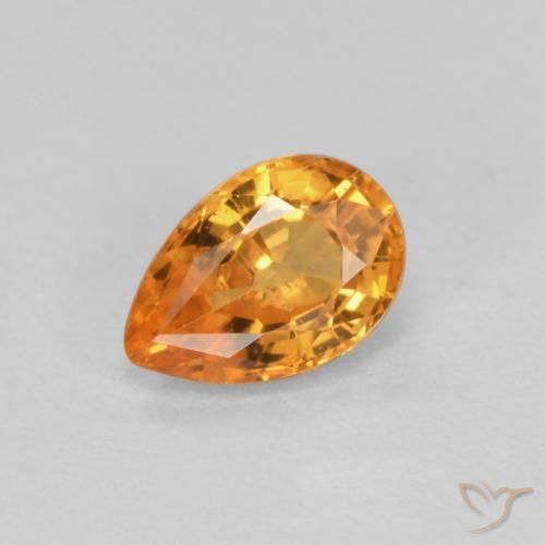 Granato spessartite Arancio Medio naturale da 0.58 ct, Forma a pera, VS-SI