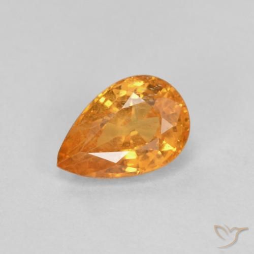 Granato spessartite Arancio Medio naturale da 0.58 ct, Forma a pera, VS-SI