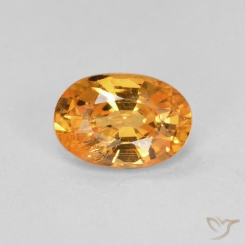 0.60ct Naturale Albicocca Arancia Granato spessartite, Ovale, VS-SI