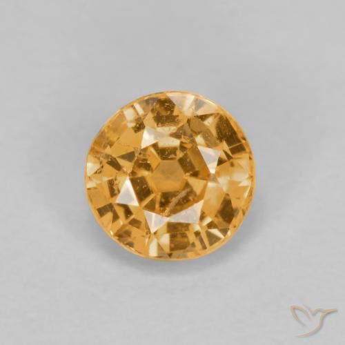 0.52ct Naturale Arancio Medio Granato spessartite, Rotondo, VS