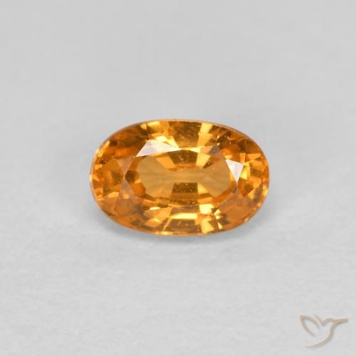 0.44ct Naturale Albicocca Arancia Granato spessartite, Ovale, VS