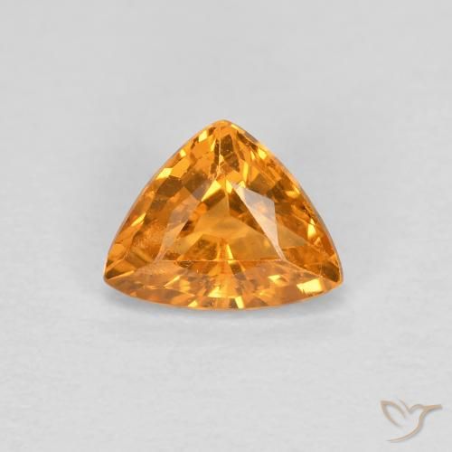 0.53ct Naturale Albicocca Arancia Granato spessartite, Taglio trillion, VS