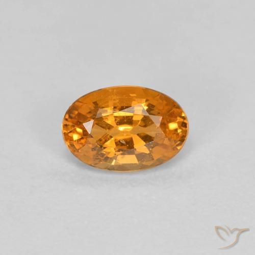 0.40ct Naturale Albicocca Arancia Granato spessartite, Ovale, VS