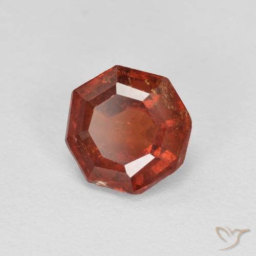 Granato spessartite Arancione scuro naturale da 1.21 ct, Ottagonale / Taglio smeraldo, SI