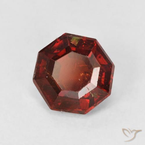 Granato spessartite Sangria rossa naturale da 1.33 ct, Ottagonale / Taglio smeraldo, SI