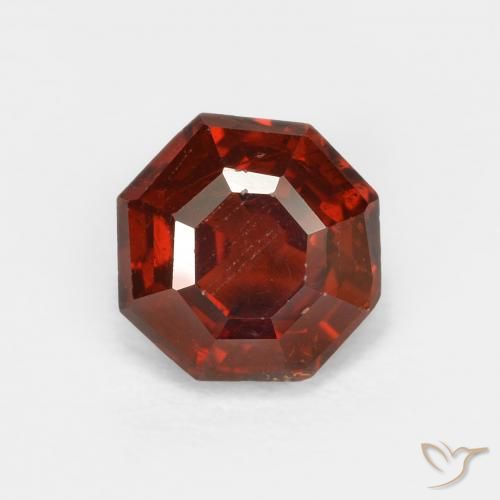 Granato spessartite Sangria rossa naturale da 1.51 ct, Ottagonale / Taglio smeraldo, VS-SI