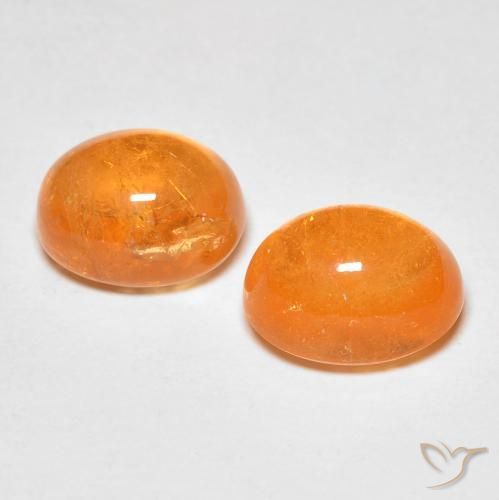 Gemme di Granato spessartite Arancio Medio naturale da 5.11 ct, Taglio ovale, Trasparente