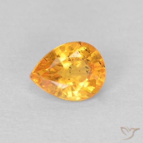 0.45ct Naturale Arancio Medio Granato spessartite, Forma a pera, VS