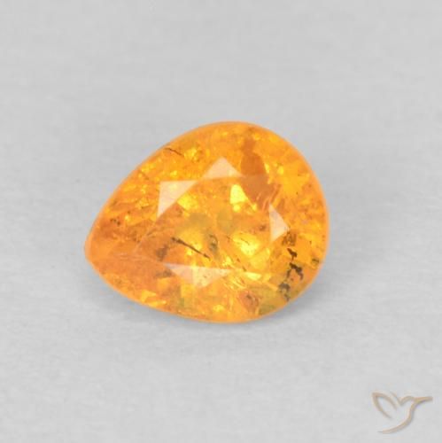 Granato spessartite Arancio Medio naturale da 0.38 ct, Forma a pera, VS