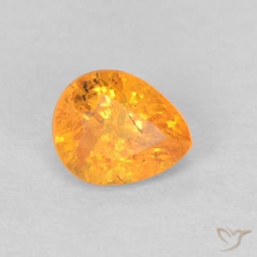 Granato spessartite Arancio Medio naturale da 0.38 ct, Forma a pera, VS