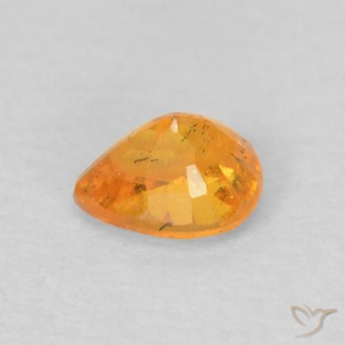 Granato spessartite Arancio Medio naturale da 0.38 ct, Forma a pera, VS