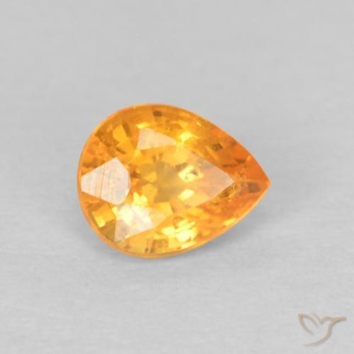 Granato spessartite Arancio Intenso naturale da 0.50 ct, Forma a pera, VS