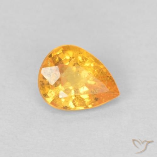 Granato spessartite Arancio-Oro naturale da 0.42 ct, Forma a pera, VS