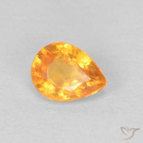 Granato spessartite Arancio Medio naturale da 0.43 ct, Forma a pera, VS