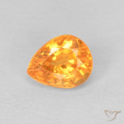 0.53ct Naturale Arancio Medio Granato spessartite, Forma a pera, VS