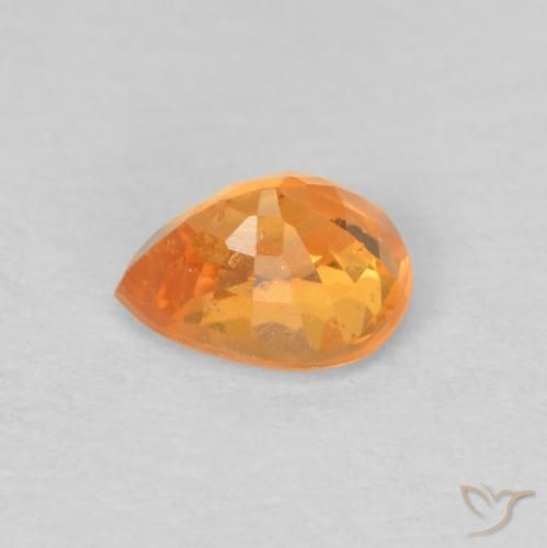 Granato spessartite Arancio Medio naturale da 0.53 ct, Forma a pera, VS