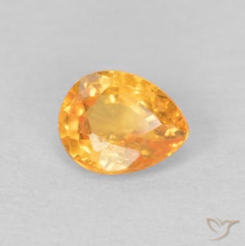 Granato spessartite Dorato medio naturale da 0.44 ct, Forma a pera, VS