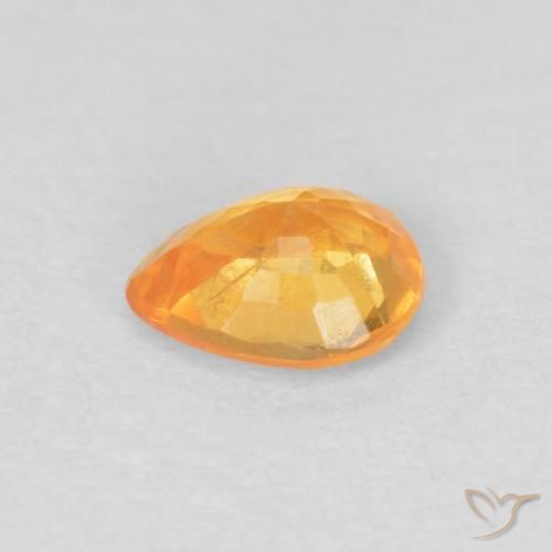 Granato spessartite Dorato medio naturale da 0.44 ct, Forma a pera, VS