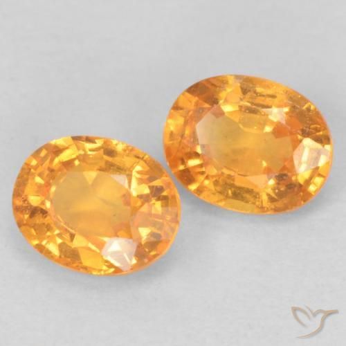 Gemme di Granato spessartite Arancio-Oro naturale da 0.94 ct, Ovale, VS