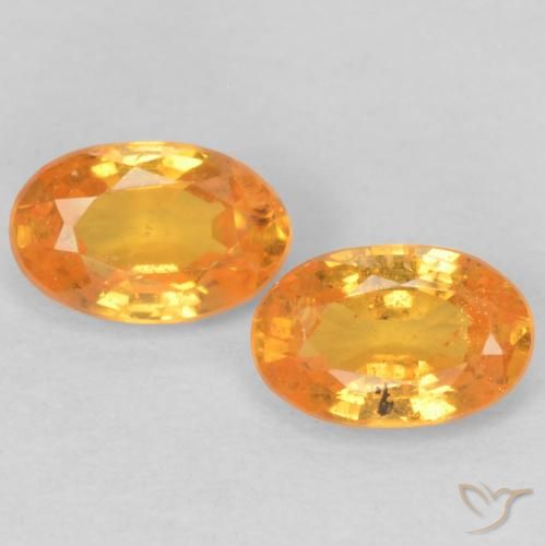 0.63ctw Naturale Arancio-Oro Granato spessartite, Ovale, VS