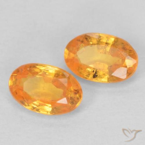 Gemme di Granato spessartite Arancio-Oro naturale da 0.63 ct, Ovale, VS
