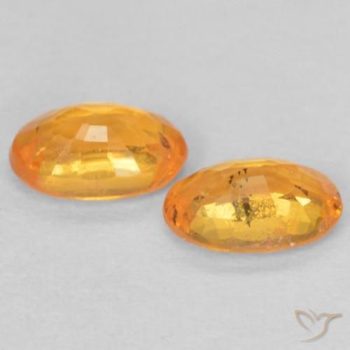 Gemme di Granato spessartite Arancio-Oro naturale da 0.63 ct, Ovale, VS