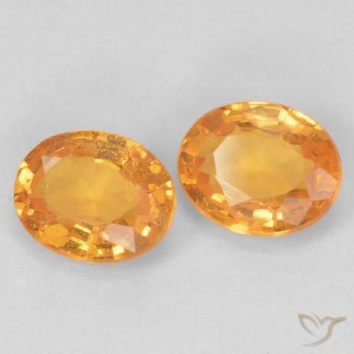 Gemme di Granato spessartite Albicocca Arancia naturale da 0.97 ct, Ovale, VS