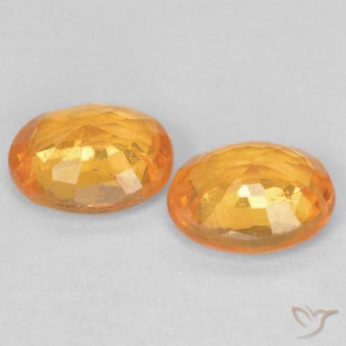 Gemme di Granato spessartite Albicocca Arancia naturale da 0.97 ct, Ovale, VS