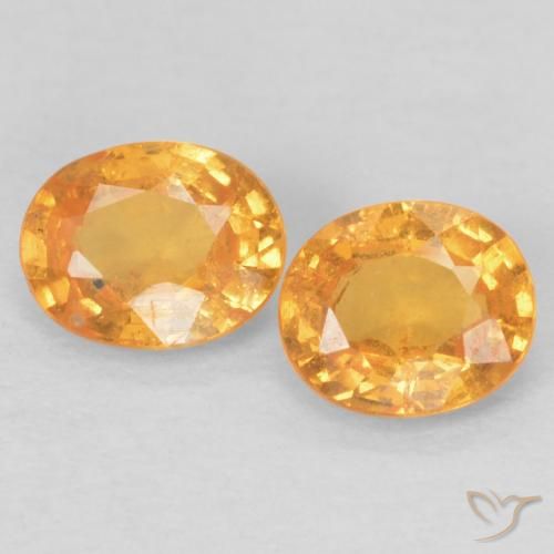 0.78ctw Naturale Arancione brillante Granato spessartite, Ovale, VS