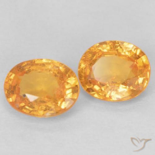 Gemme di Granato spessartite Arancione brillante naturale da 0.78 ct, Ovale, VS
