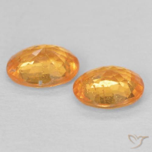 Gemme di Granato spessartite Arancione brillante naturale da 0.78 ct, Ovale, VS