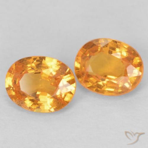 Gemme di Granato spessartite Arancione brillante naturale da 0.91 ct, Ovale, VS