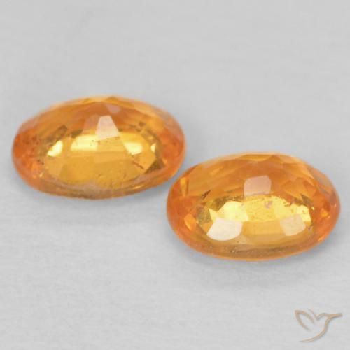 Gemme di Granato spessartite Arancione brillante naturale da 0.91 ct, Ovale, VS