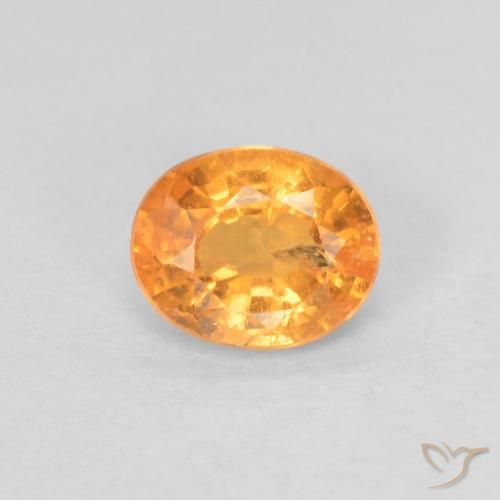 0.78ct Naturale Albicocca Arancia Granato spessartite, Ovale, VS-SI